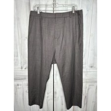 Womens Nili Lotan Paris Drop Crotch Gray Virgin Wool Baggy Cropped Ankle Pants 8