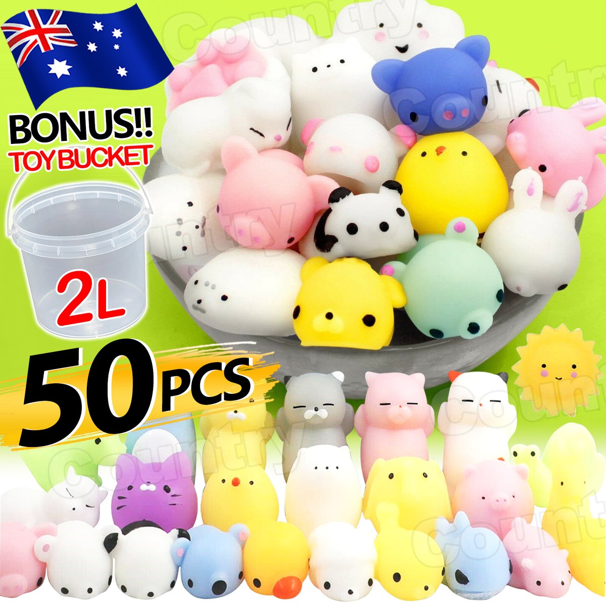 Mochi Squishy Mini Animals 50Pcs Mini Animal Squishies Kawaii