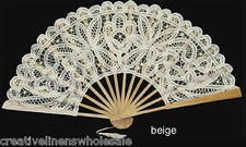 Beige Victorian Battenburg Lace Wedding Bridal FAN Party Supply Creative Linens