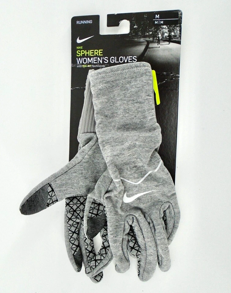 Nike Sphere Running Gloves Women's Medium Dri-Fit Grey/Silver - Image 3 of 4