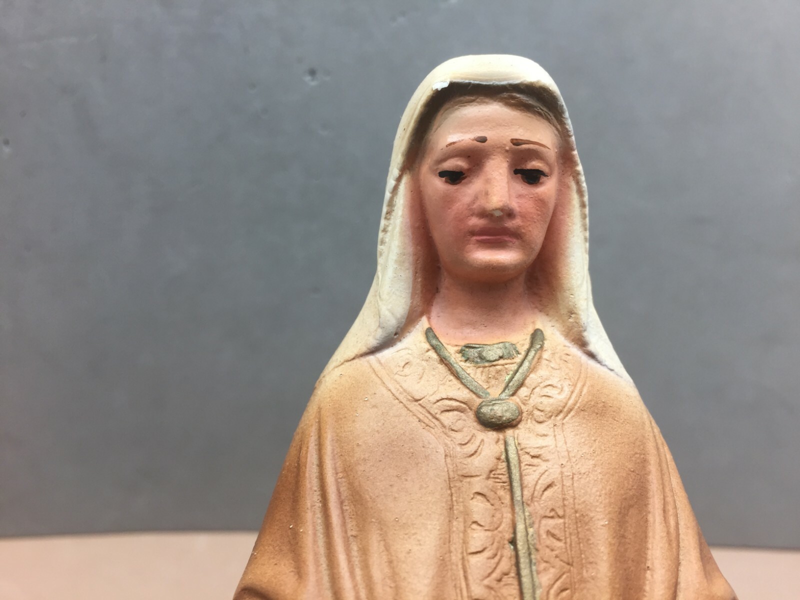Saint St Anne & Child Mary Chalkware Figure Figurine Statue 8 1/2