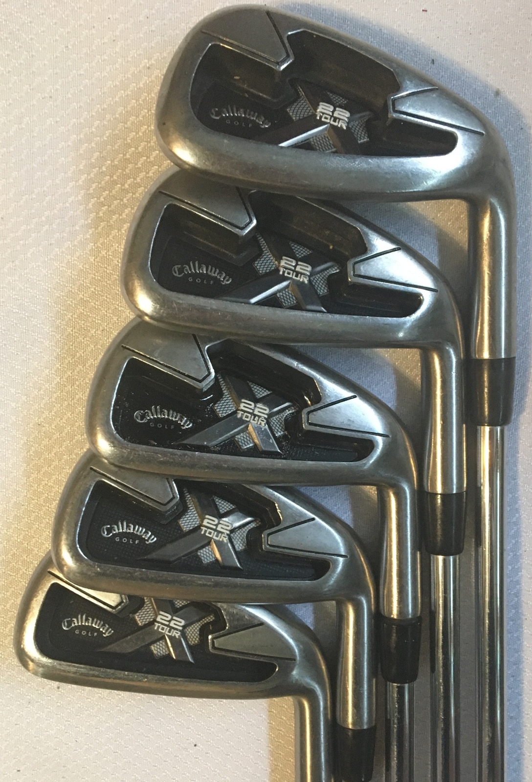 Callaway X22 Tour 3, 5, 6, 7, 8 No 4 Irons Project X 5.5 Flighted Steel