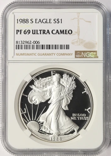 1988-S Proof $1 American Silver Eagle NGC PF69 Ultra Cameo