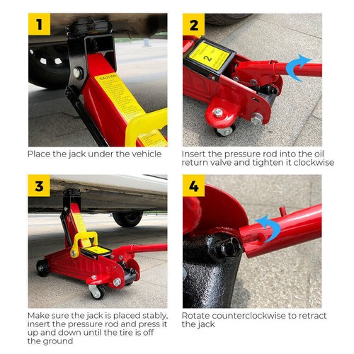 2 Ton Hydraulic Floor Jack Trolley Low Profile Car Quick Lifting 135-320mmW/Case - Picture 2 of 9