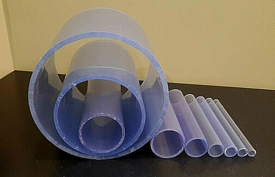 Any Size Diameter Clear PVC Pipe 1 2 12 Inch 1 5 Foot Length EBay