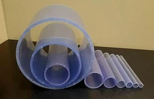 Any Size Diameter Clear PVC Pipe 1/2"-12" Inch (1'-5' foot length)