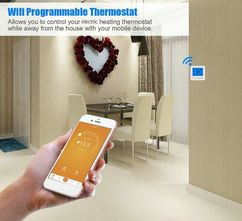 Wi-Fi Smart Thermostat Electric Heating Digital Wireless Controller Touch  Screen | eBay