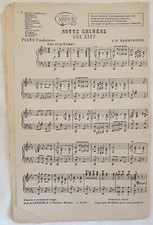 Partition Orchestre Nuit Chinese A. R. Zahringer Carisch 1922 Musique