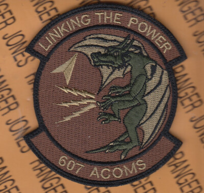 USAF Air Force 607th Air Communications Sq ACOMS ~3.75'' OCP NO HOOK patch c/e