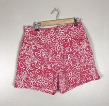 Vintage Bill Blass Pink Patterned High Waisted Shorts, Size 10, size M/L