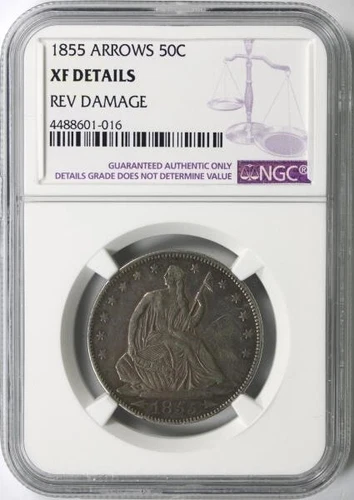 1855 Arrows Seated Liberty Half Dollar NGC XF-Details