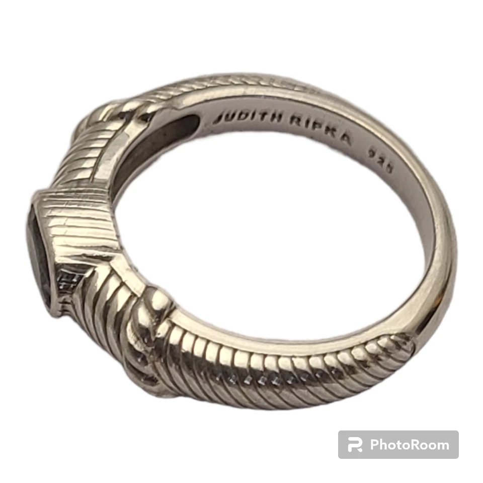  JUDITH RIPKA Lolite Blue Purple Solitaire Rope Sterling Silver Ring Sz10 - Image 4 of 4