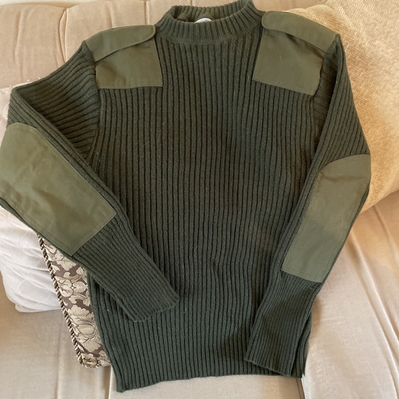 USMC Wool Sweater Size 42 Color Green Does Have Some minor Wear