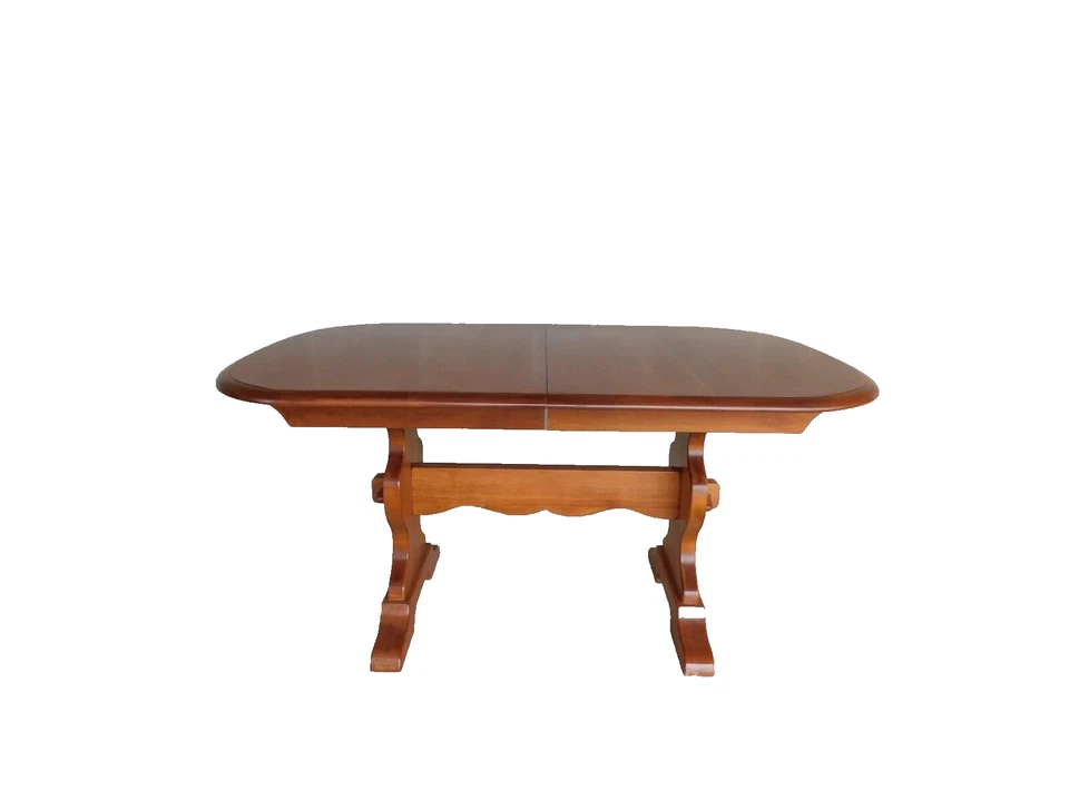 Mesa de comedor ER Buck base caballete arce granja 96"w Foto 2 de 4