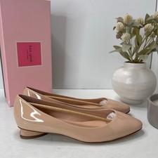 Kate Spade Fallyn Patent Leather Flats Tusk Tan Women's 9M Light Wear