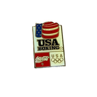 Vintage Coca-Cola Coke Olympics Team USA Boxing Event Lapel Hat Pin 1 in.