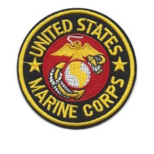 MARINE CORPS IRON ON PATCH 3" Embroidered Applique United States Military Round