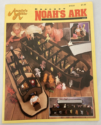 Annie's Attic Crochet Noah's Ark Pattern Booklet Ark Animals People Furniture