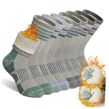  Kids Merino Wool Hiking Socks Boys Girls 4-7 Years 4 Pairs Grey Stripe a