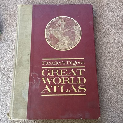 Vintage 1963 First Ed.Reader s Digest Great World Atlas Oversized Hardcover Book