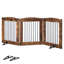 Indoor Dog Gate with Support Feet, Freestanding Pet Gate for Doorway, Stairs,...