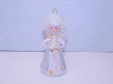 Vintage De Carlini Angel Blown Glass Christmas Ornament Italy