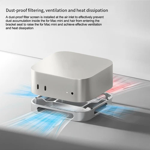 Ventilated Stand for Mac Mini with Built in Dust Filter and Secure Fit