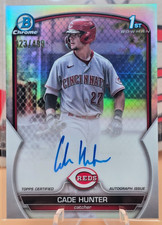 2023 Bowman Chrome 1st AUTO Cade Hunter Cincinatti Reds Refractor /499