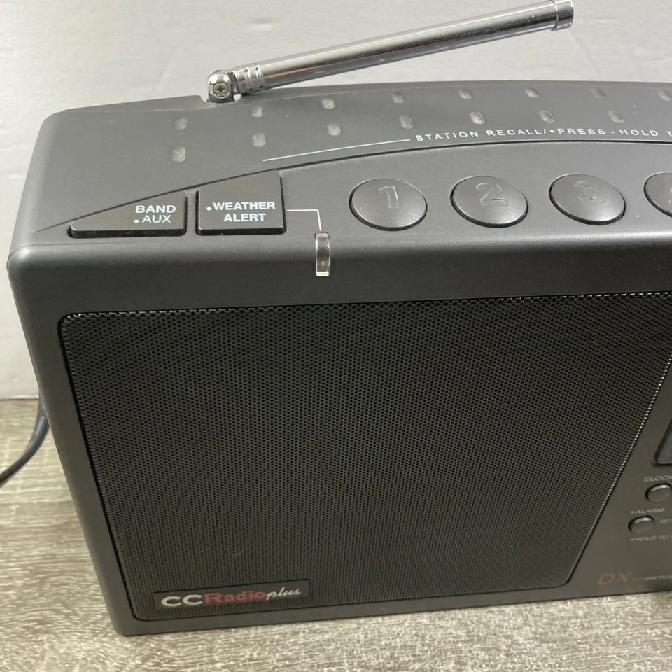 Портативное радио CC Radio Plus DX AM/FM с диапазоном оповещения о погоде портативное черное РАБОТАЕТ - Изображение 3 из 4