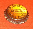 VINTAGE DR SWETT'S ORIGINAL ROOT BEER EMBOSSED UNCRIMPTED 1920's CORK BOTTLE CAP — photo 1