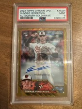 2023 GUNNAR HENDERSON Topps Chrome Update Rookie Auto Gold /50 PSA 9 Orioles 🔥