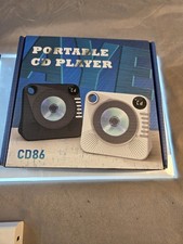 Portable CD Player CD86 White Bluetooth USB AM/FM Radio Headphone Jack