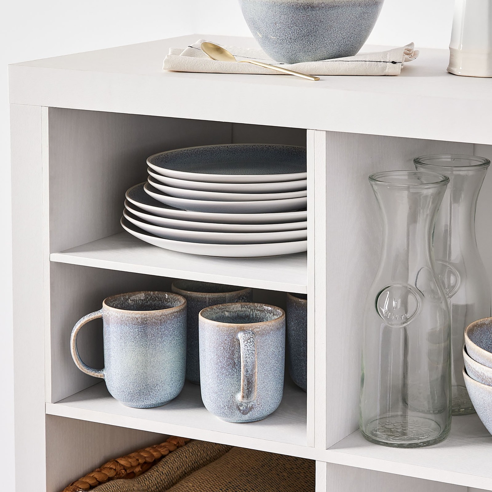 Hot,Better Homes & Gardens H Shelf Insert for Cube Organizers, White Texture