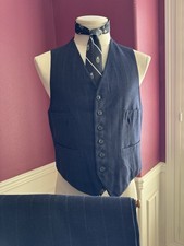 Circa 1930s Pinstripe Vest And Pant Combo - Period Menswear 40R X 32W