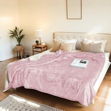 Electric Heated Blanket Throw Size 50"x60" Flannel  Sherpa Fabric Dual-Sided 6