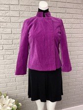 Isaac Mizrahi Women Long Sleeve Purple Velvet Jacket Size S