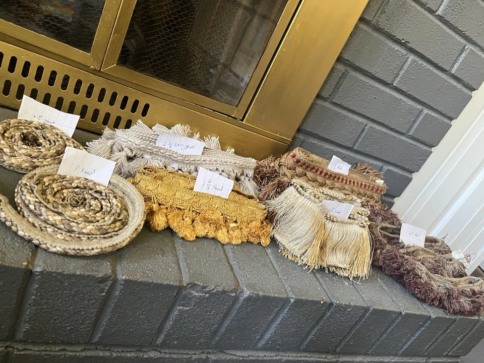 批量 7 件 蕾丝装饰,重型鞋带 适用于内饰或枕头,项目 — 第 3/4 张图片