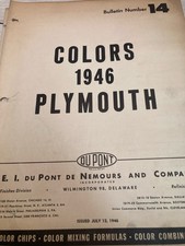 1946 Plymouth Dupont 14 Color Color Chip Chart Original 3 Pages 1946 Plymouth Dupont 14 Color Color Chip Chart Original 3 Pages