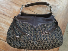 originale Handtasche Aigner Braun , Leder / Stoff Kombi, TOP