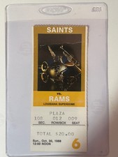 1988 NEW ORLEANS SAINTS HOME GAME TICKET STUB LOS ANGELES RAMS GREG BELL