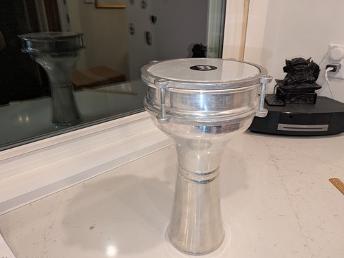 Meinl Percussion HE-102 Aluminum Darbuka Hand Drum Plain Not Etched Good Sound