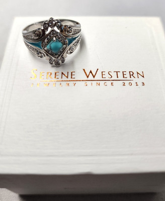 Serene Western Adler Feder Ring Gr. 7 Sterlingsilber