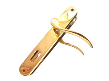 Maniglia per Porte Interne Coppia Placca Foro Yale Ottone Oro Lucido MARTINELLI