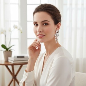 Authentic Designer SHASHI Arcadia 18K Gold Plated Cubic Zirconia Dangle Post Back Earrings