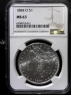 1884-O Silver Morgan Dollar NGC MS63