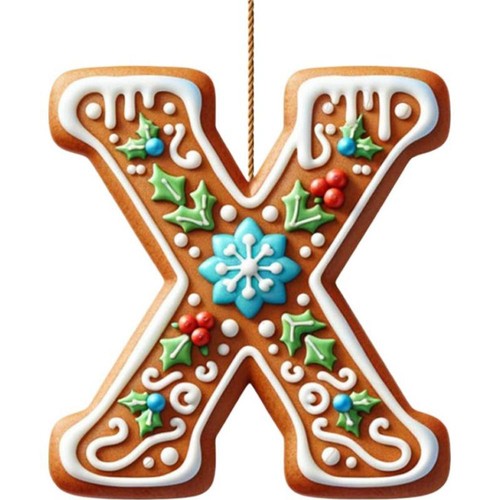 Acrylic 2D Christmas letter pendant 26 Letters Christmas Tree Decoration - Picture 37 of 39
