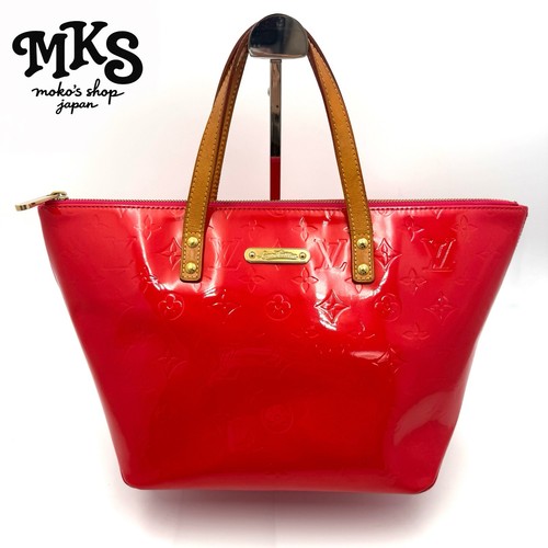 Louis Vuitton Bellevue PM Monogram Vernis Red Patent Leather Top Handle Tote Bag