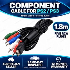YPbPr Component Cable 1.8m for PS2 PS3 | HD Video & Stereo Audio | Brand New