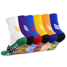 Boys Basketball Socks Athletic Outdoor Sock 10-14 Years 1 Multicolor-6 Pairs
