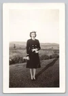 1940s WWII US Navy WAVES Pretty Woman in Service Uniform Vintage Photo